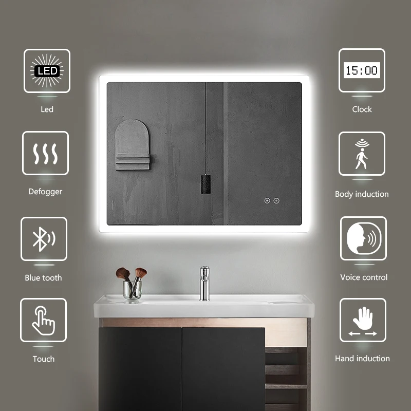 Tempo Plugged Led Smart Mirror Aluminum Frame Profile Mirror Led Dressing Table Mirror Cabinetp Bathroom