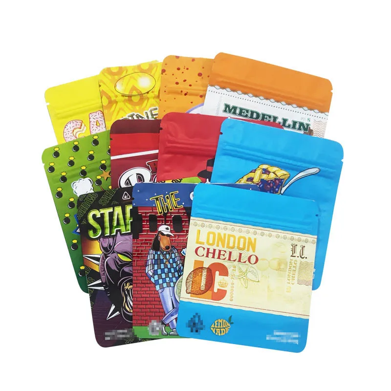 In stock Mett Candy cookie gummy smell proof 3.5g packaging ziplock mylar bags 100 pieces Price For small business