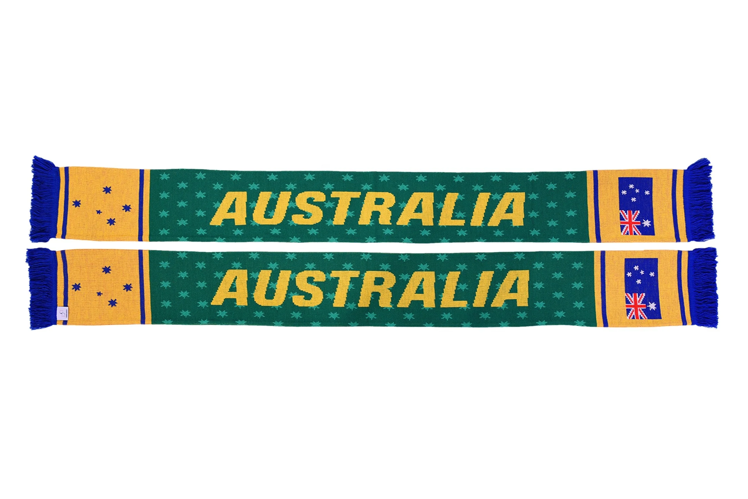 Classic Design Simplicity Football Club Team Double Side Australia Soccer Knit Scarf Winter Scarfs For Soccer Fans
