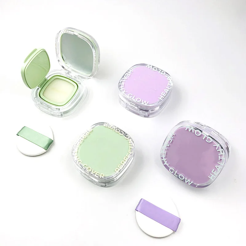 New arrival DIY air cushion lid with mirror square shape empty plastic air cushion compact cosmetic package