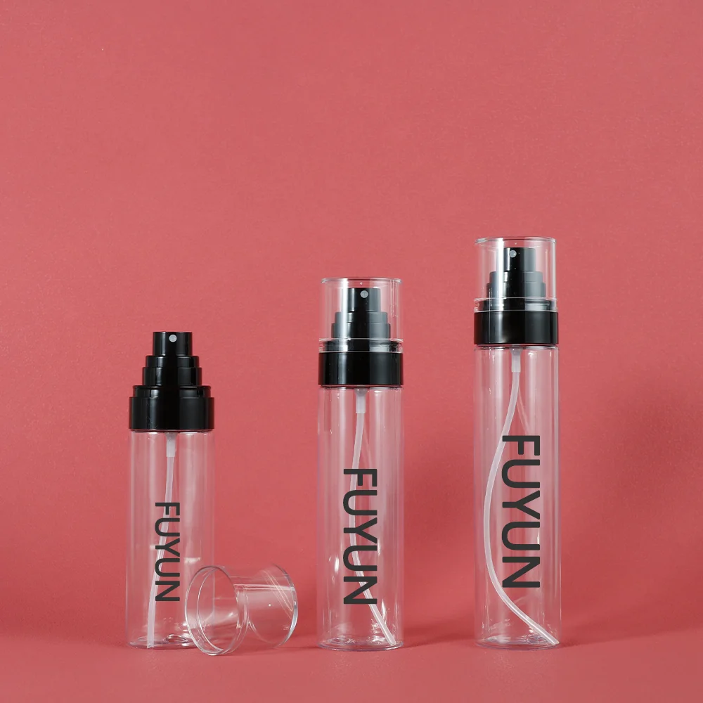 Fuyun OEM/ODM 50ml 80ml 100ml 120ml White Cosmetic Pet Plastic Spray Bottle / Empty Mist Spray Pump Bottles