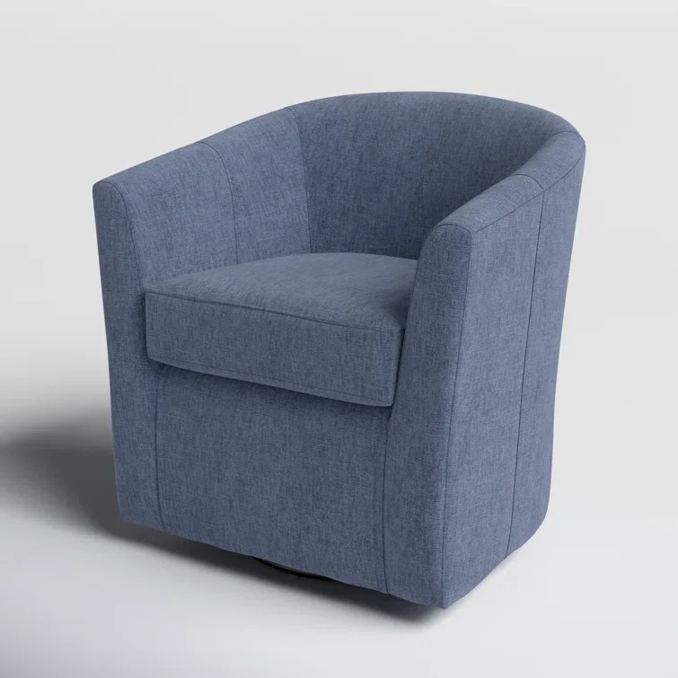 JL USA Order Free Sample Upholstered Swivel Barrel Chair Single Armchair Classic Design Cozy Sofa Chair