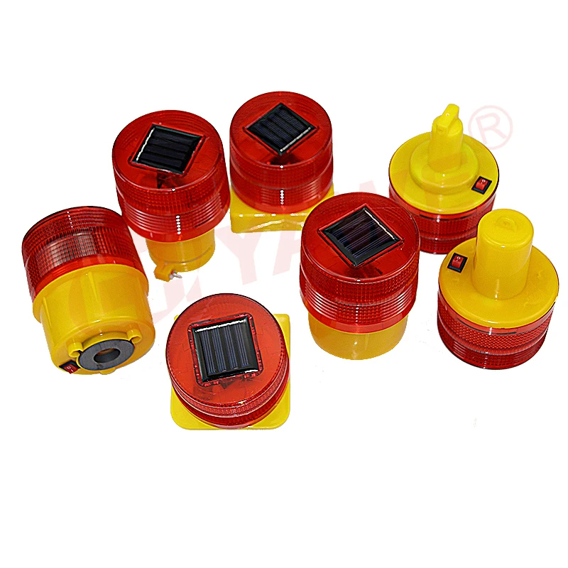 Solar warning light roadblock light Daytime Night 24 Hours Red Solar LED Flashing Warning Light