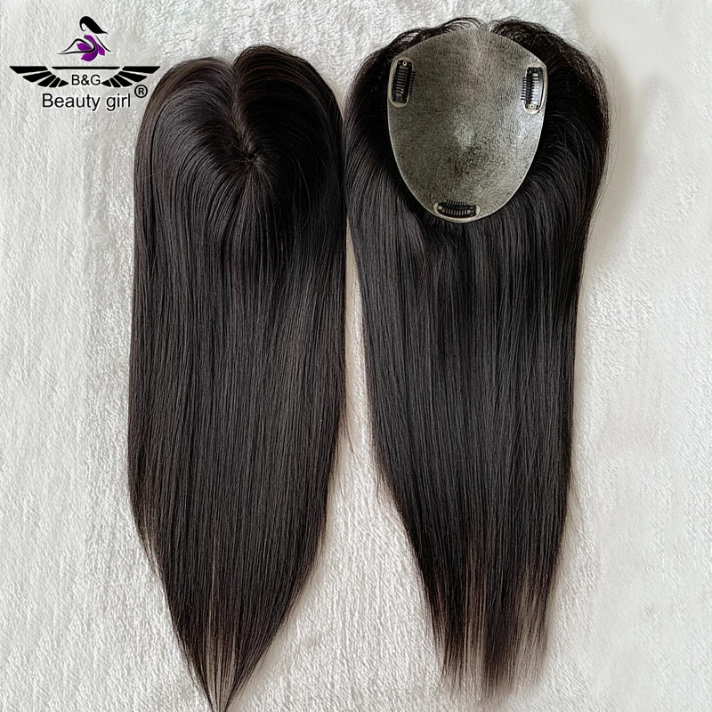 Alternative Hair Virgin Remy Silk Hair Toppers For Women Human Hair Side Topper Polyeurathane Skin Toupee Base Supplier