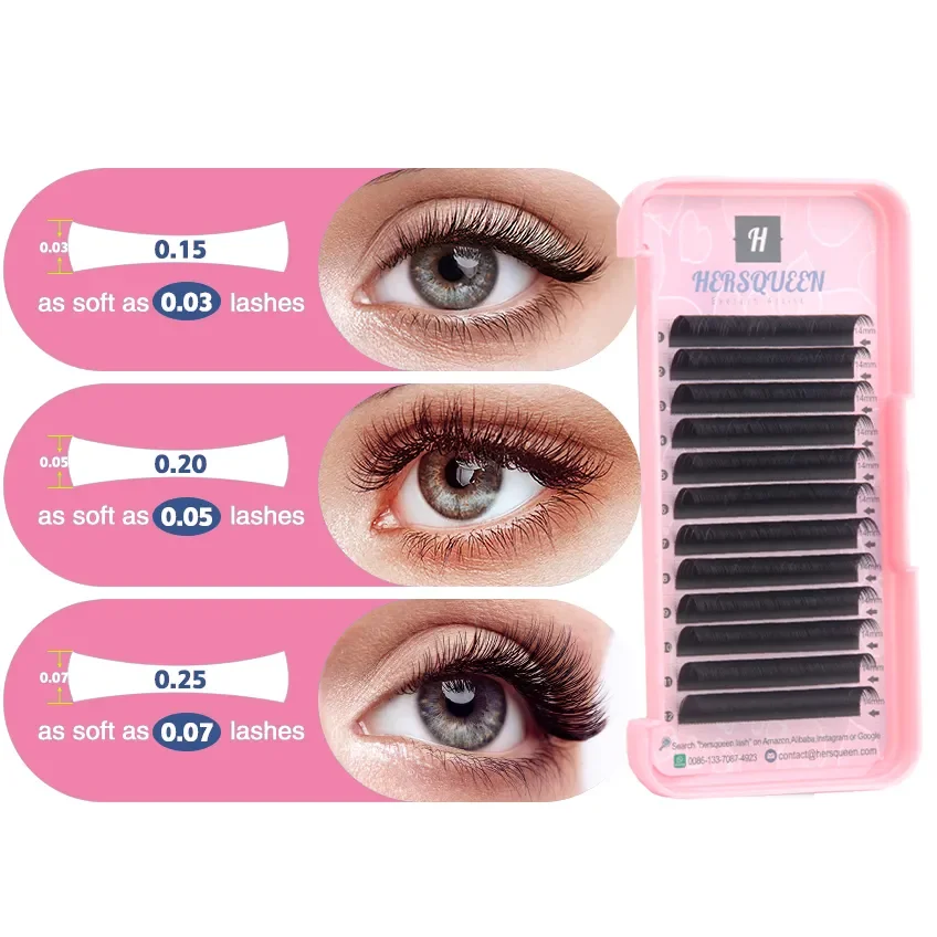 Ellipse Flat Eyelash Extensions Faux Mink Silk Soft Semi Permanet Split Tips Flat Eyelashes Premium Natural Fluffy Flat Eyelash