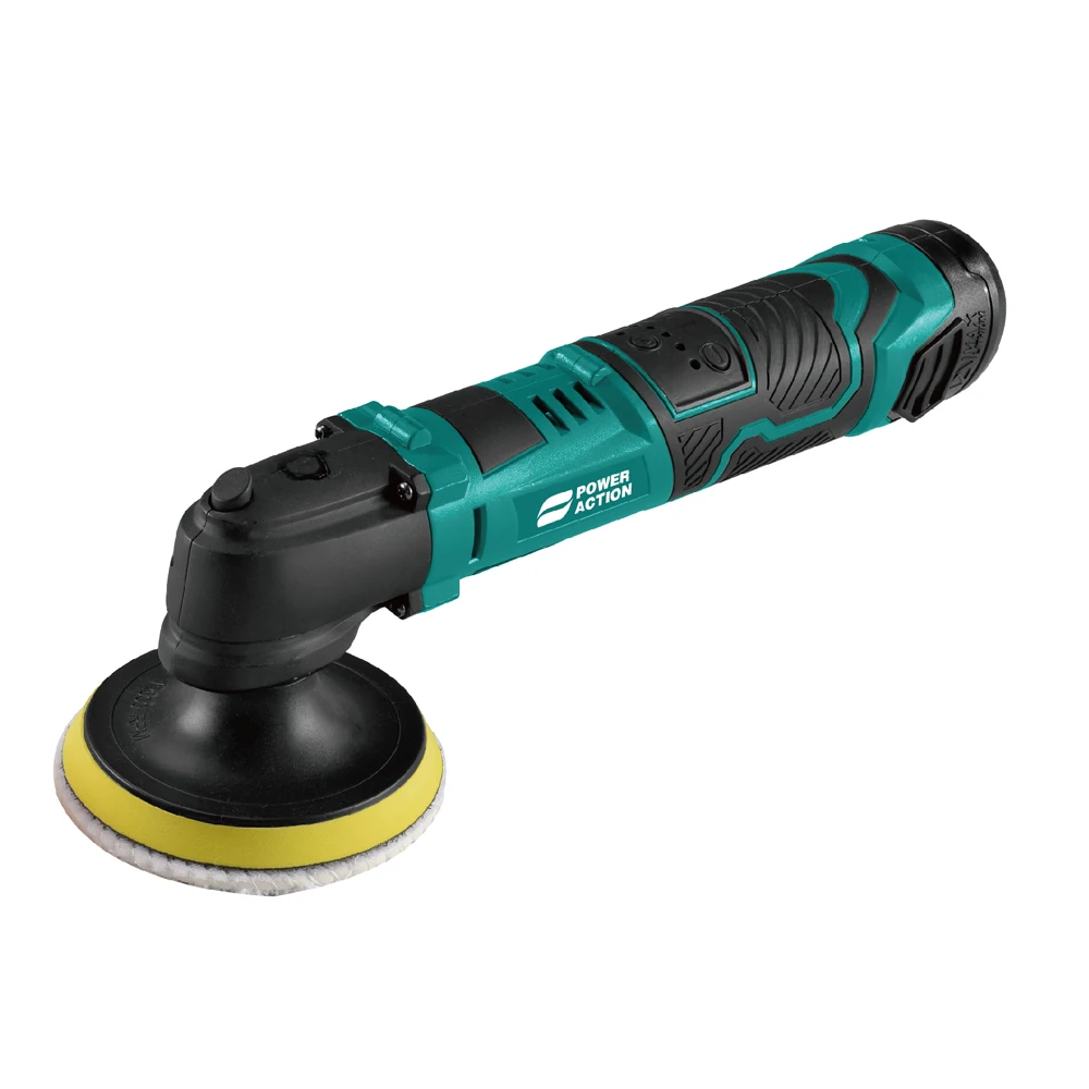Power Action 12V Cordless Car Buffer Poliosher with Variable speed 80mm polish pad
