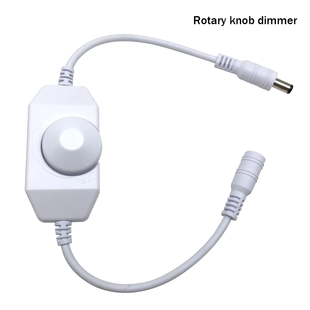 eSann 6A Plug in DC Cord 12V Black Inline Neon Led Light Dimmer Knob Switch for Led Lights