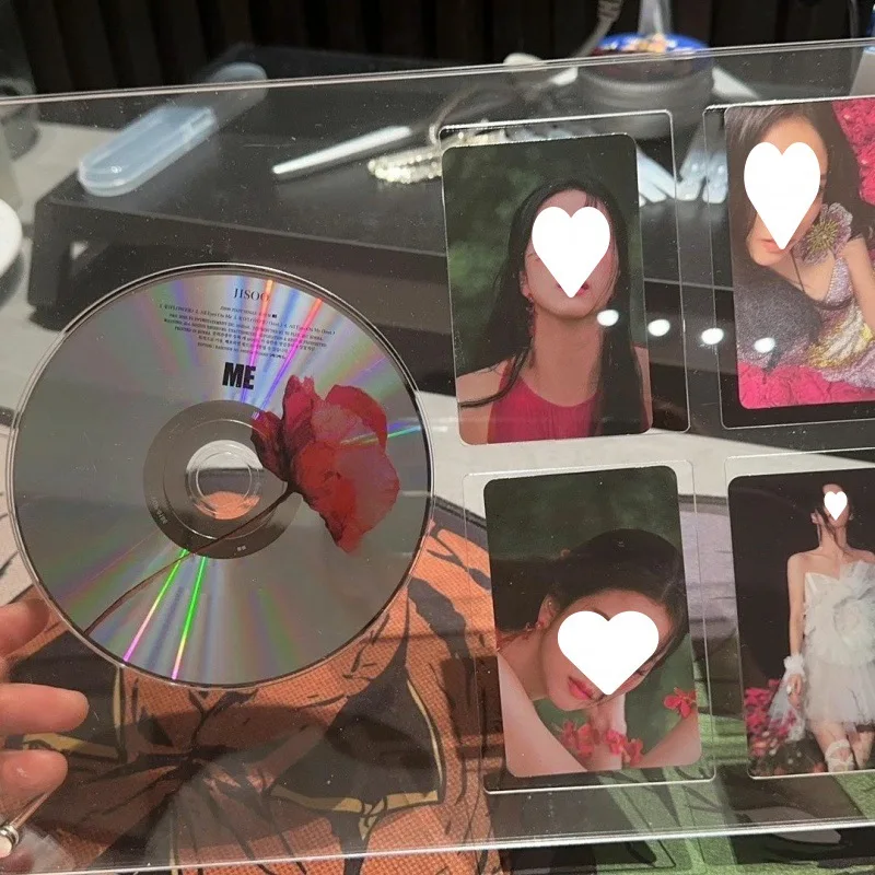 New Arrival INS Desktop Ornaments CD Record Stand Kpop Idols Acrylic CD Frame Photocard Display Album Storage Racks