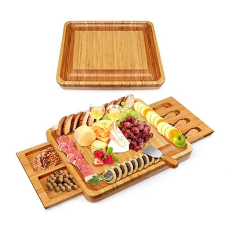 Cutting Board Square Durable Cheese Board Wood Charcuterie Board Set
