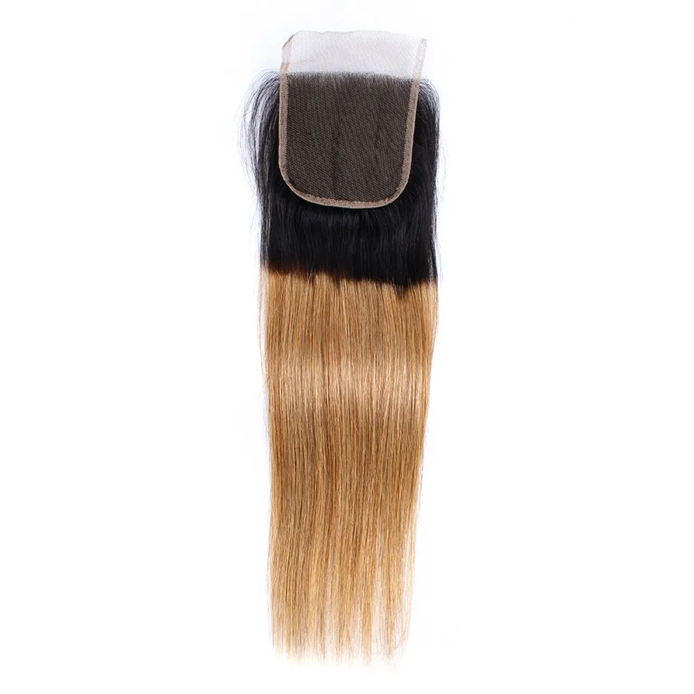 best selling 2 tone hair bundle 1B 27 ombre hair weft silky straight honey blonde virgin Brazilian human hair extension