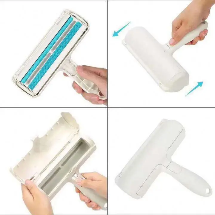 Pet Hair Remover Roller Efficient Double Sided Pet Hair Lint Roller Dog Cat Fur Remover With Self-cleaning