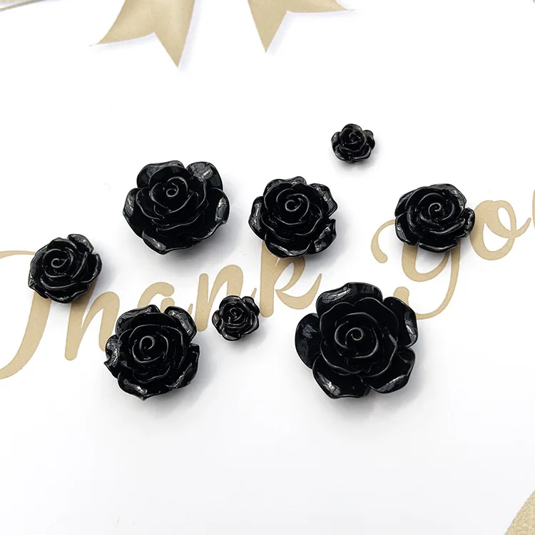 hot selling black retro Baroque flower decoration accessories angel charm DIY resin craft flowers