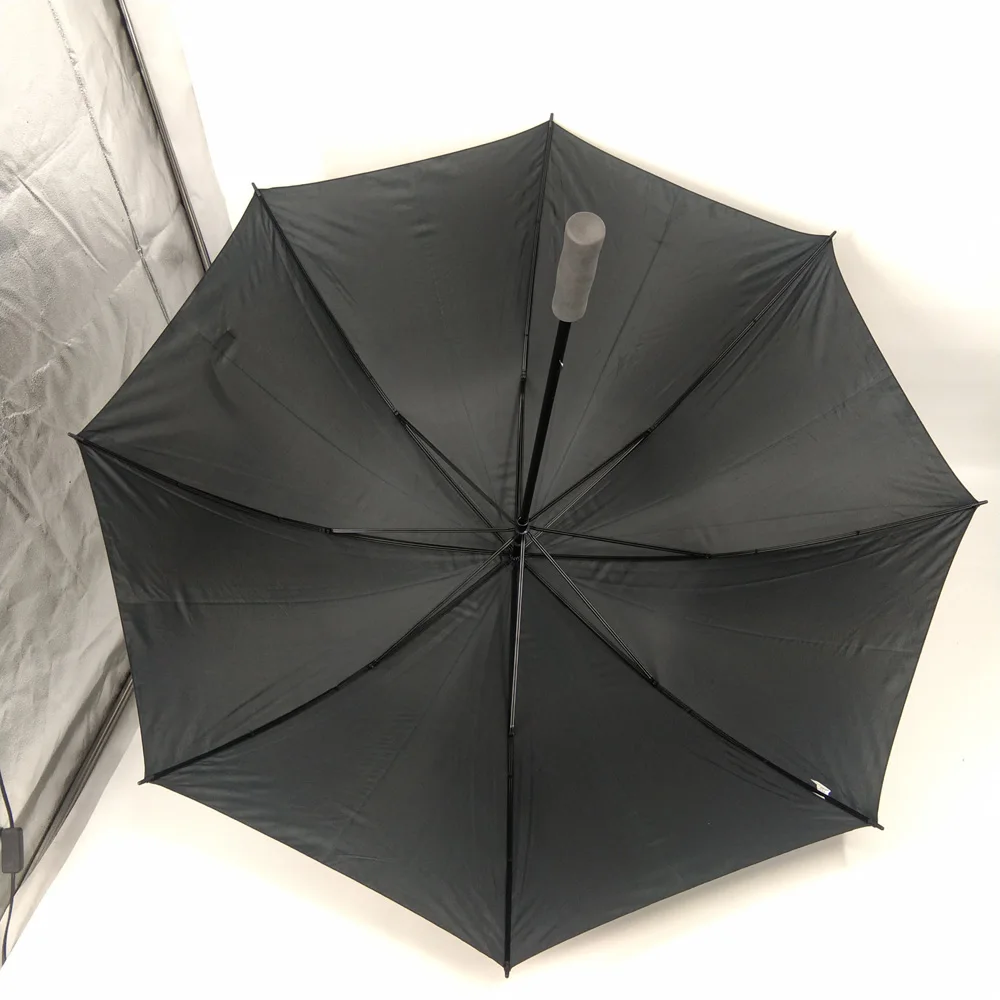 Manual open large size double ribs black color polyester fabric cheap advertising golf umbrella