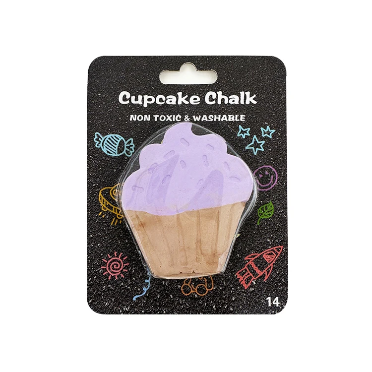 Non toxic 2 color cupcake shape chalk toy smooth in writing for kids
