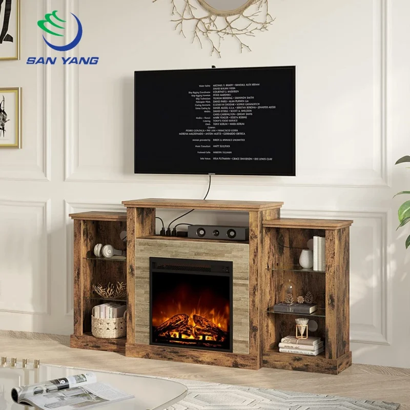 TV Entertainment Center TV Stand Cabinet	Wood Furniture for Living Room Wholesale