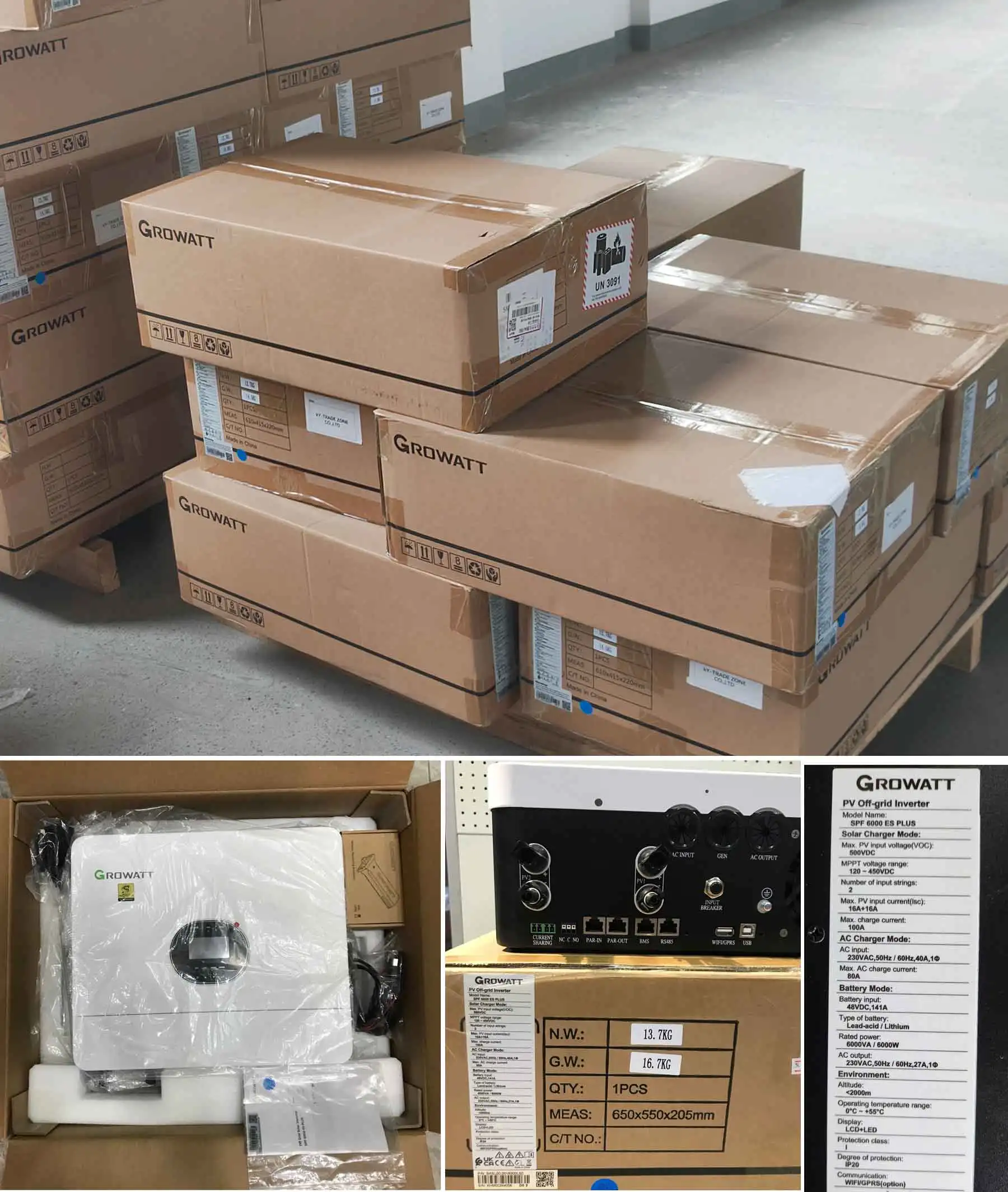 Best Price Growatt Spf 5000 Es Spf 6000 Es Plus Spf5000es Hybrid Off Grid Inverter for 5kw 10kw 15kw 20kw 30kw Solar System
