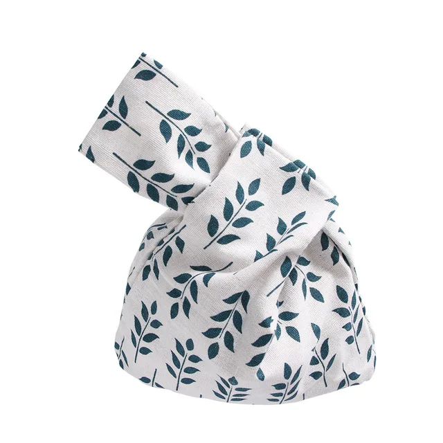 
canvas Creative Knot Wrist Bag Handbag Key Phone Pouch Walking Cotton Lining Bag 