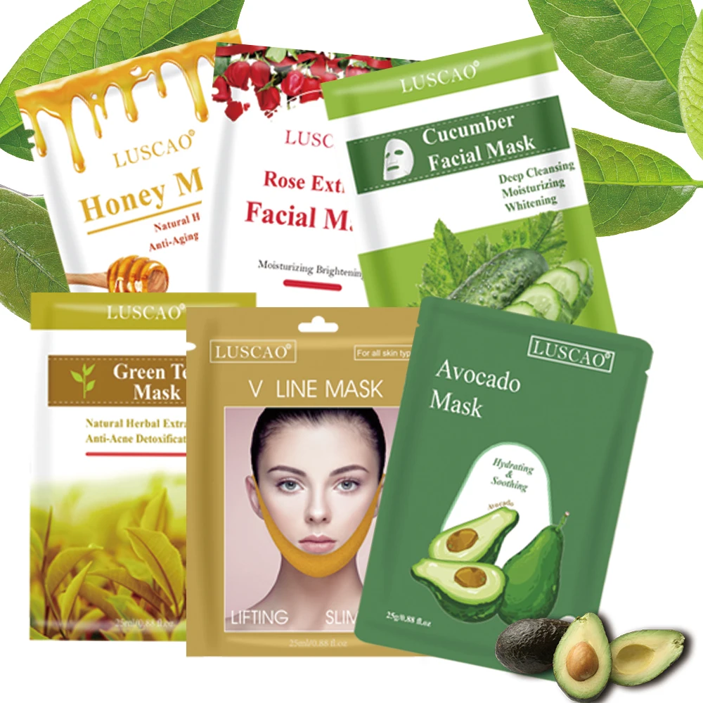 6 Kinds Small Moq Cheap Price Sheet Hydrating Wholesale Facial Mask