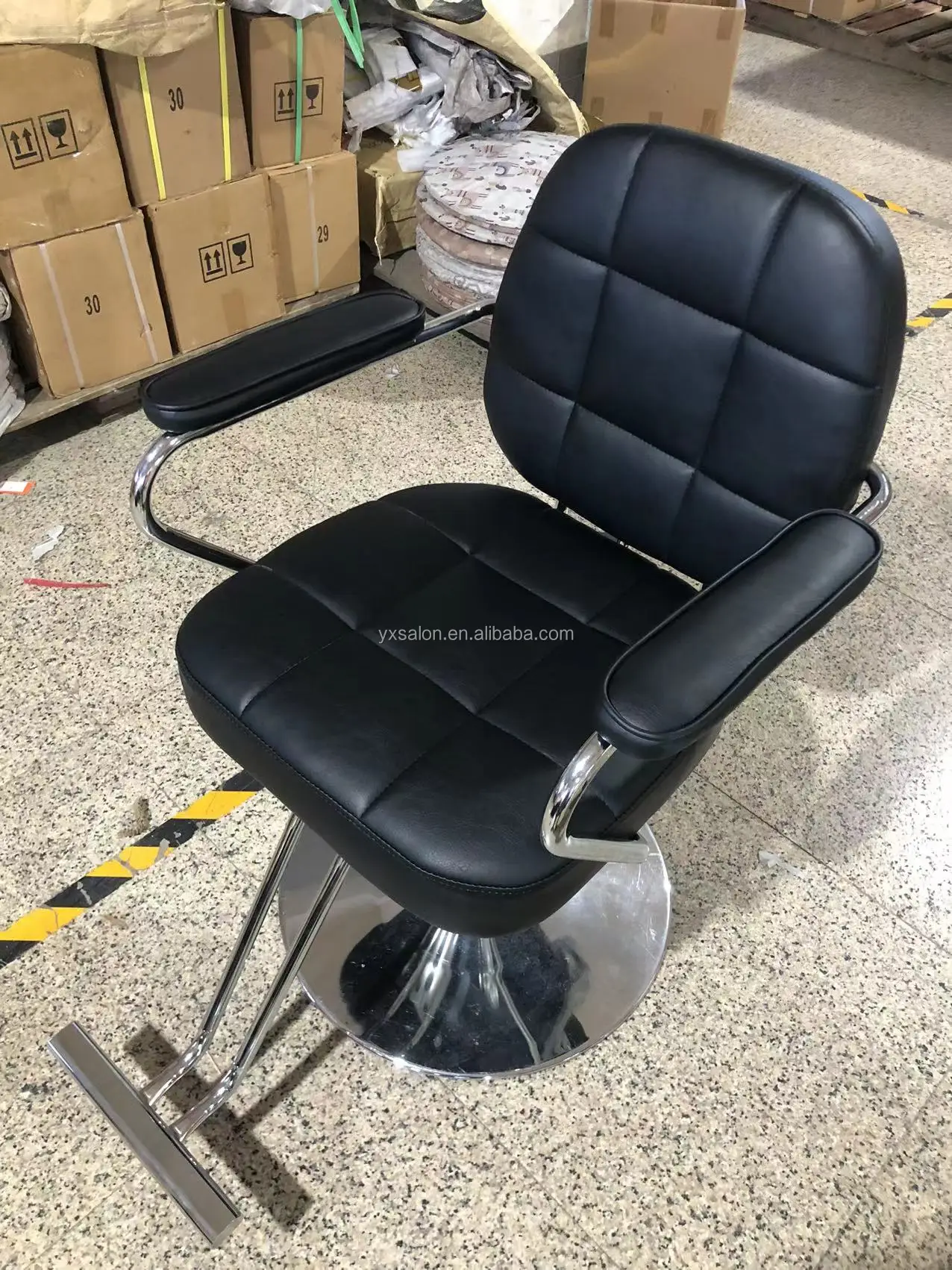 MOQ 1 High Quality One-Step Connection  Aluminum Workshop Barber Chair Hydraulic Chair Recline Chair 10 Years Warranty