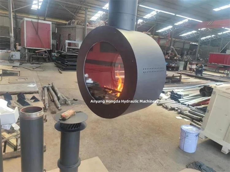 Morden Wall Mounted Wood Burning Fireplace Indoor Central Hanging Round Stove