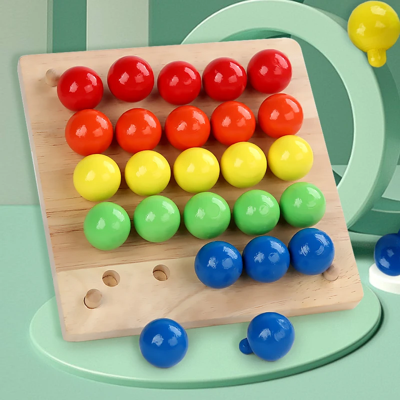 Factory wholesale Baby Wood Rainbow Mushroom Nails Pegboard Game Other Educational Drawing Toys For Kids