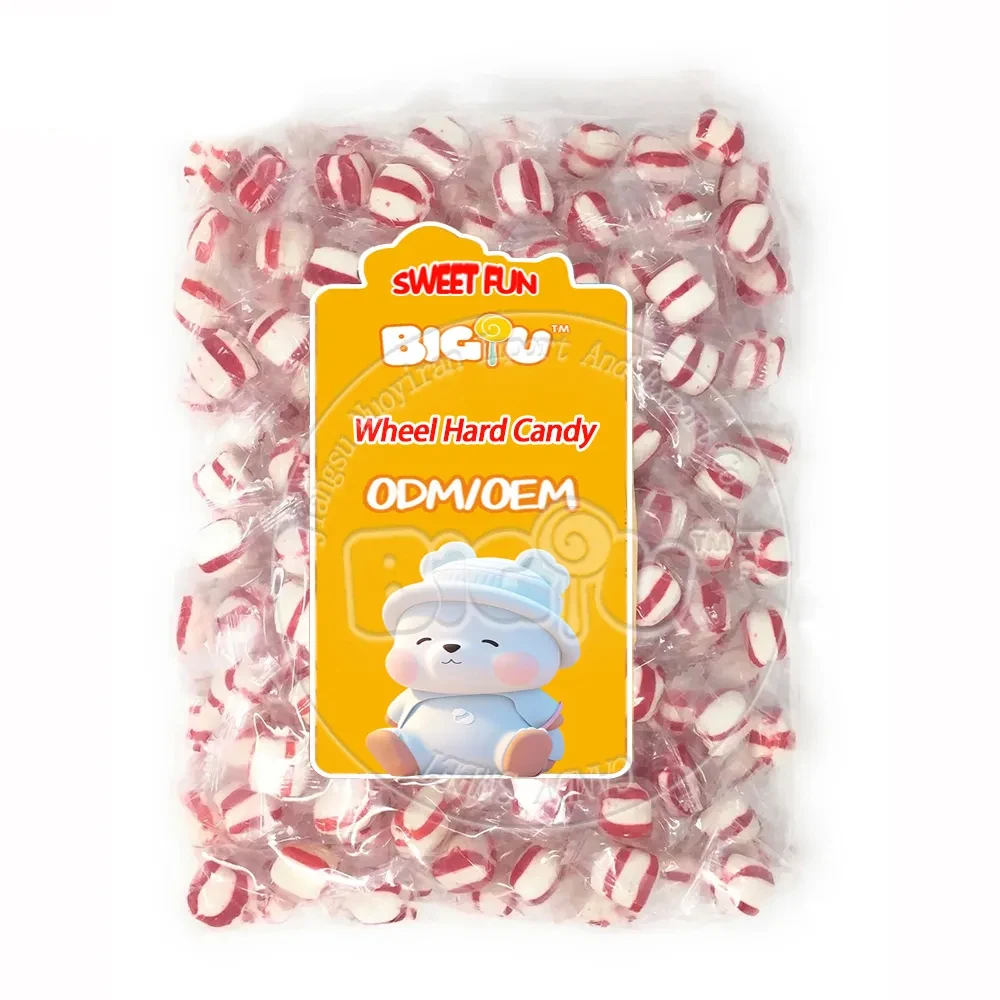 Хит продаж дешевые рождественские конфеты в форме колеса мятные жесткие закуски