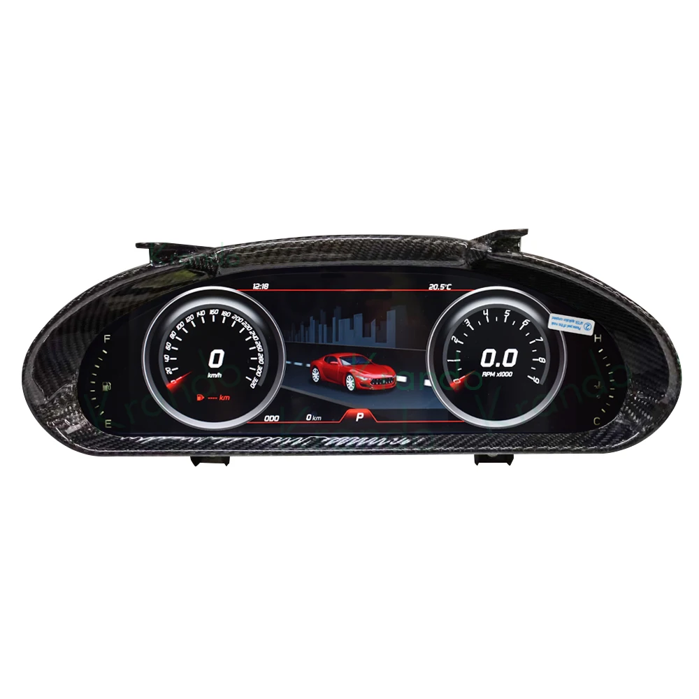 krando 12.3Inch carbon fiber frame upgrade digital instrument display screen for Maserati Granturismo GT 2008-2020 instrument