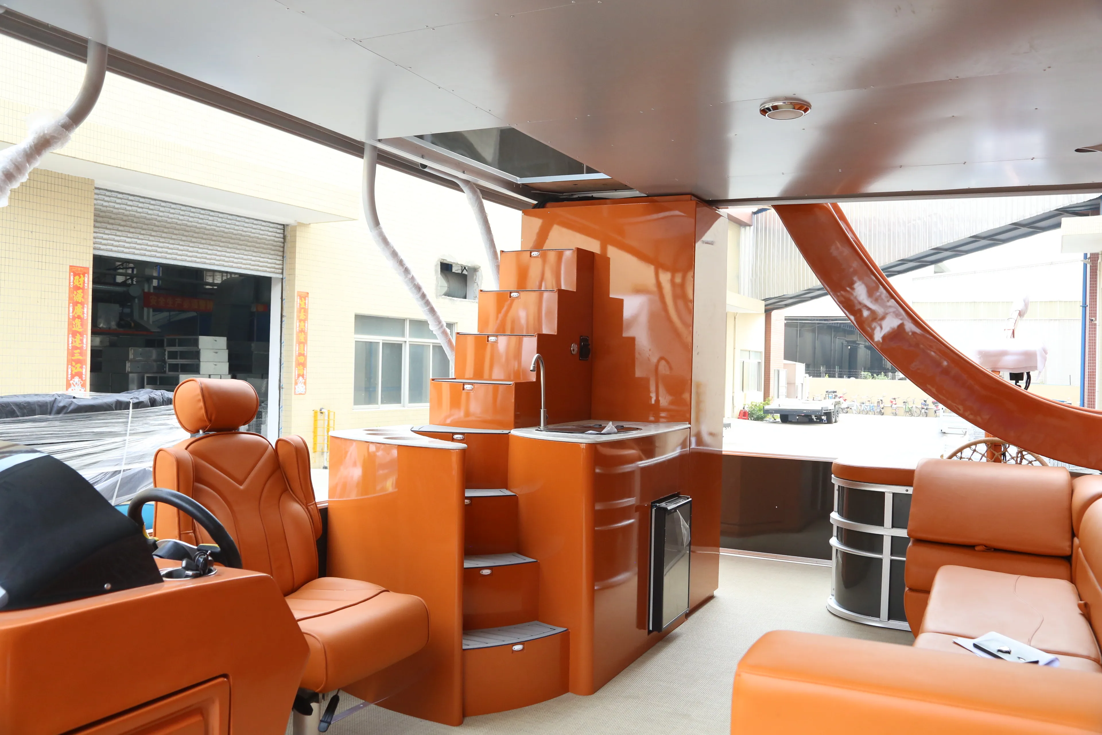 Ecocampor 30ft Double Floor Pontoon Boat with Slide Washroom and  Swing for Party