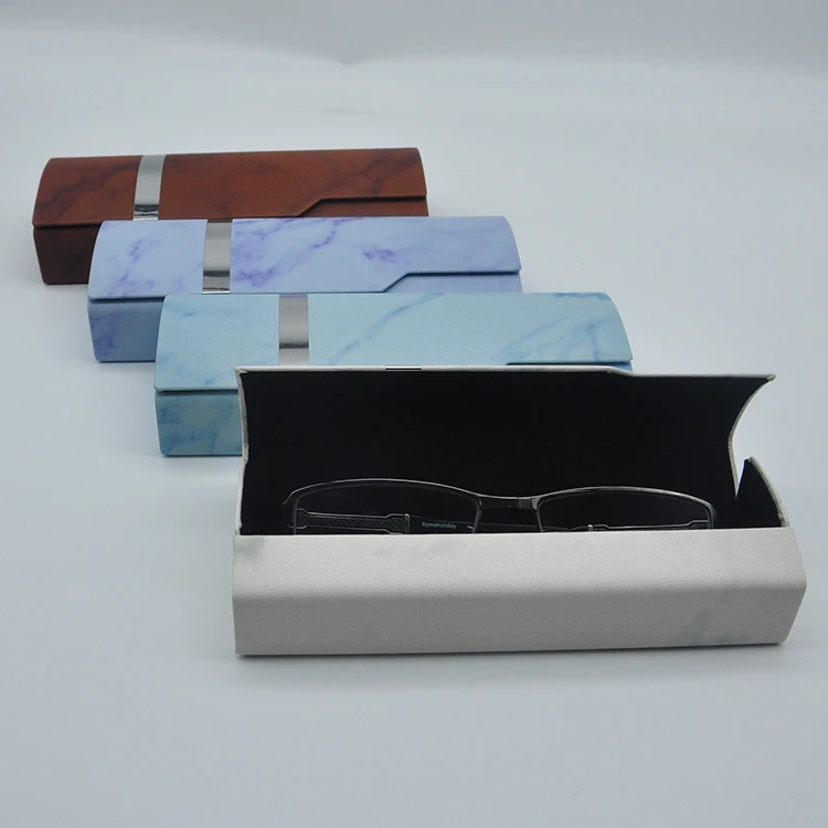 
fancy PU custom leather luxury display portable eyeglasses case 