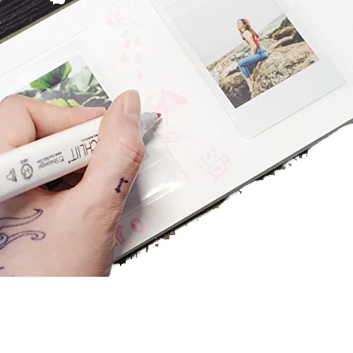 Vegan 3-Inch Hardcover Mini Photo Album with 52 Pockets Compatible with Fujifilm Instax Mini Weddings Writing Space Olive Color