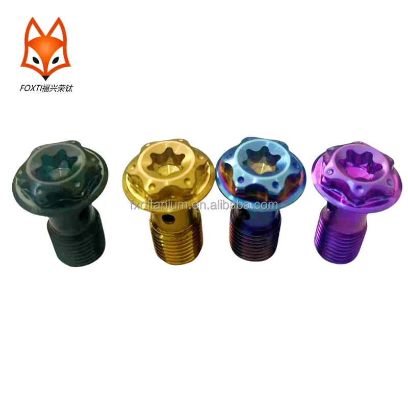customized  Motorcycle Brake Calipers M10x1.0 x18 Titanium Race Drilled Head Ti Banjo Bolt baut For Brembo Calipers