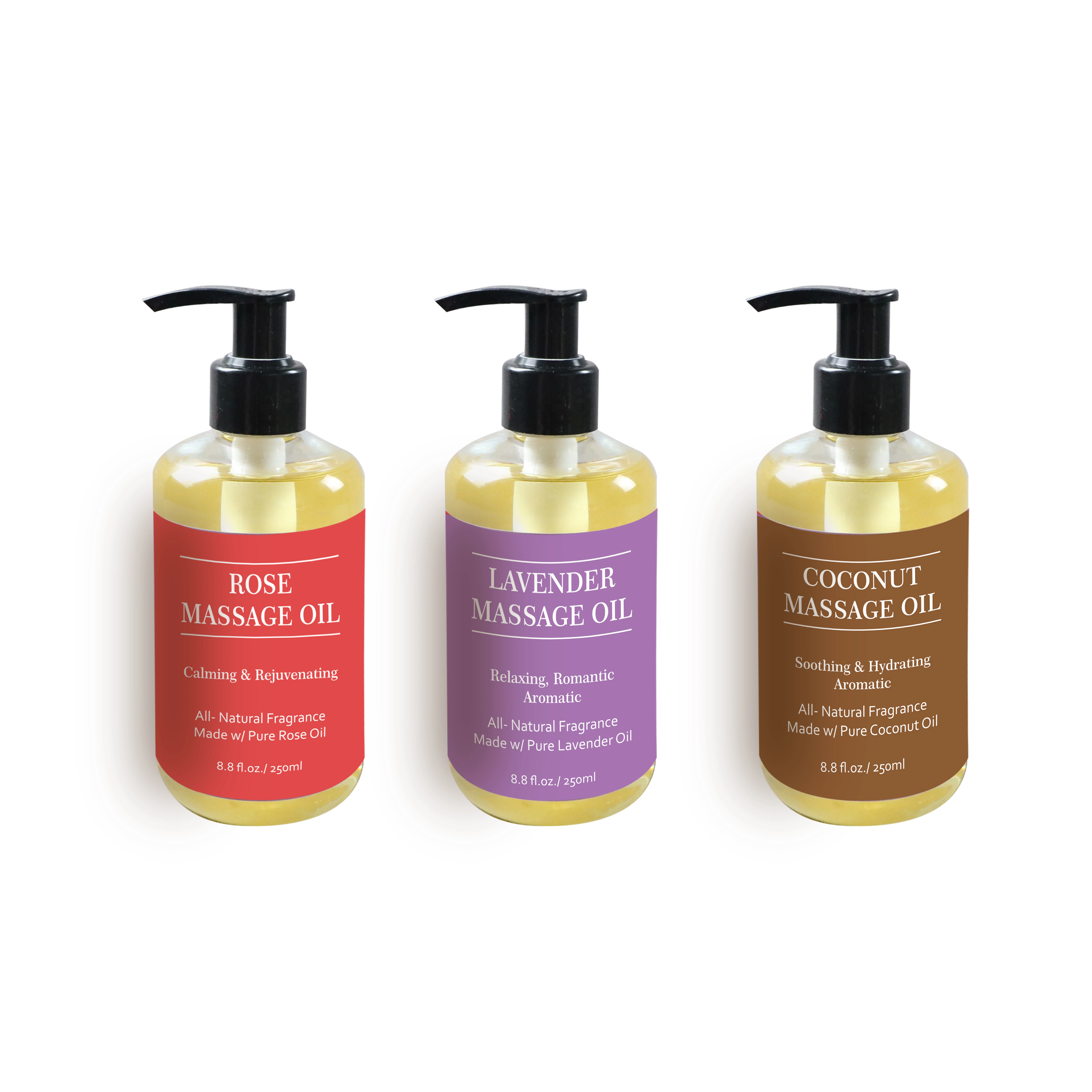 OEM/ODM-Sore Muscle Massage Oil Therapy-Lavender, rose and coconut Essential Oils - Multipurpose Absorption Full Body