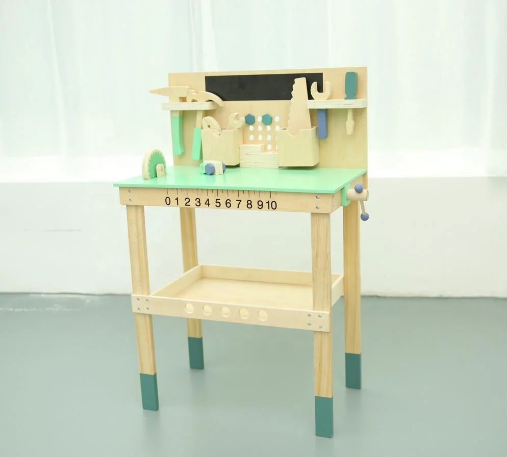 Asweets 2023 new arrive Play Pretend Toys Tool Bench Workshop Workbench Wooden Construction Bench Toy