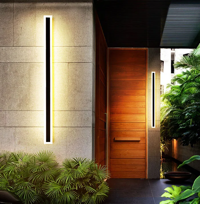 Modern Luminaire Garden Sconce Linear Ip65 Aluminum Long Strip Lamps Outdoor LED  Wall Light