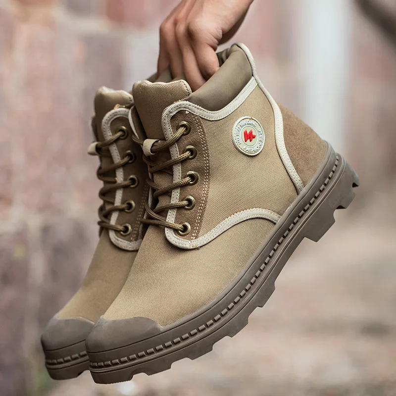 Winter Breathable Outdoor Martin Boots Camel Canvas Boots Couple Shoes Folded Casual Short Boots Waterproof Anti Slip Shoe Sole