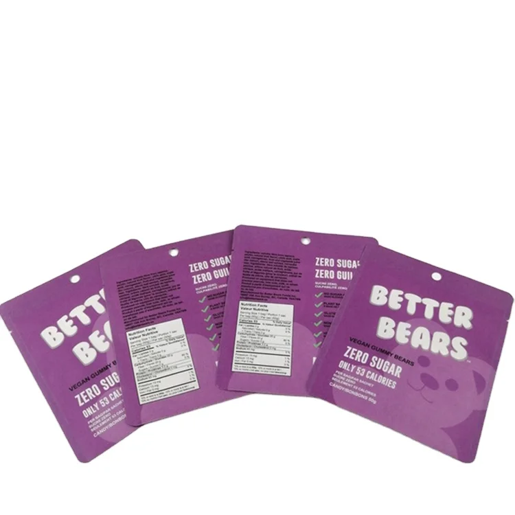 Custom printing biodegradable ziplock bag small sachet with logo printing for powder kraft paper bags for tea sample bags