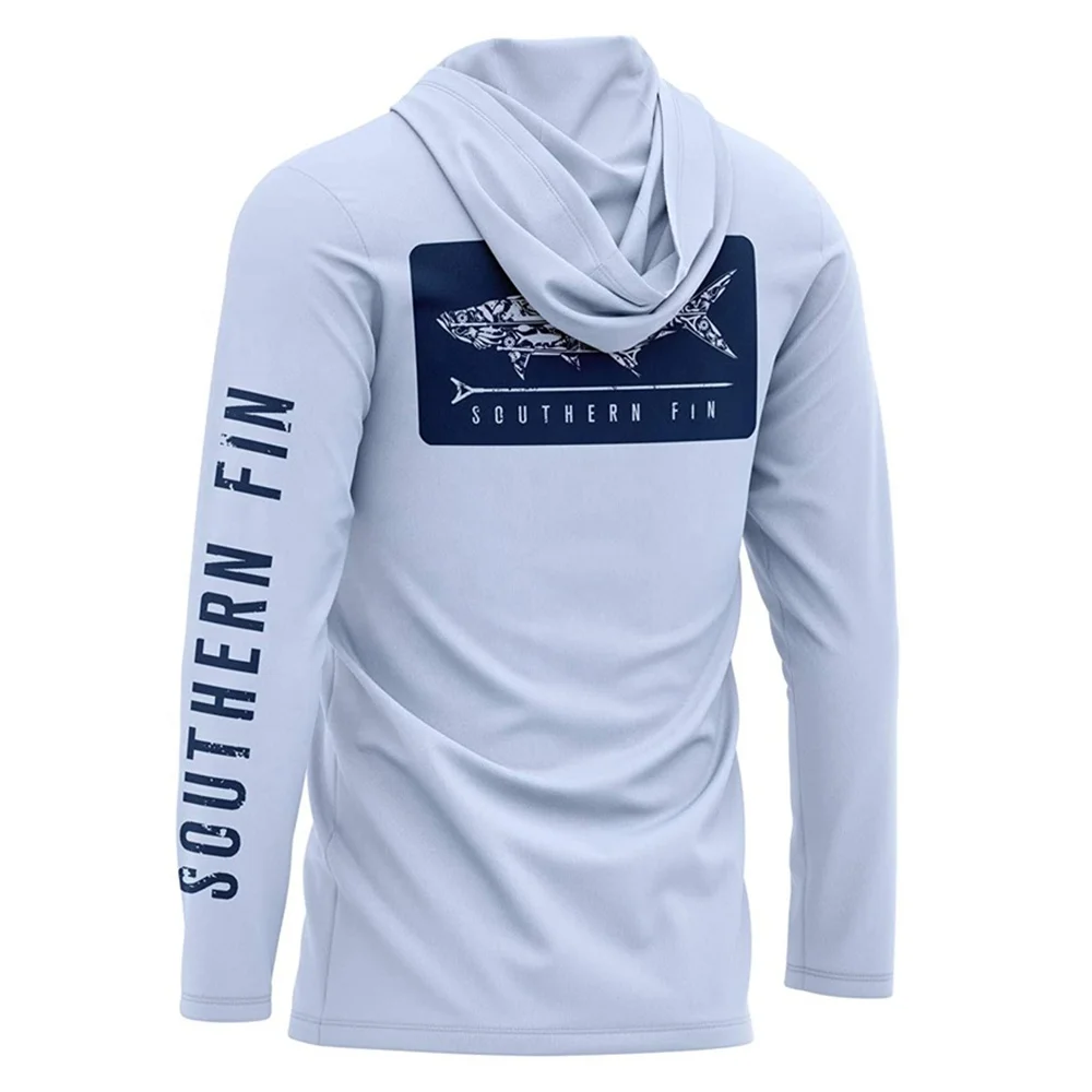 Quick dry long sleeve custom performance uv mens uv protection fishing hoodies clothing fishing shirts long sleeve with hoodies