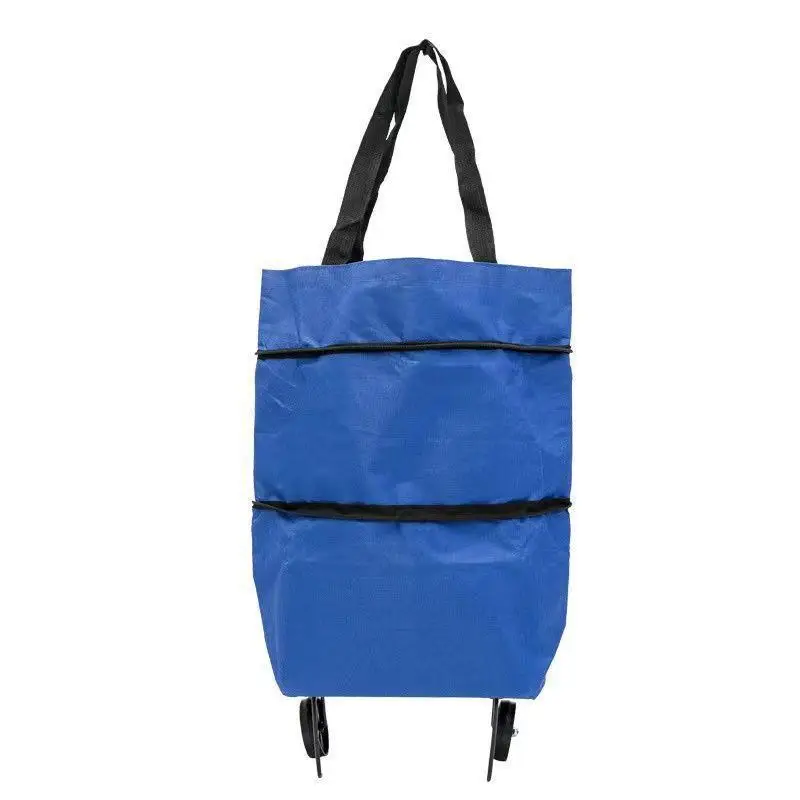 Factory Reusable Grocery Bags Detachable Supermarket Travel Daily Storage Bag Foldable Cart Bag with Wheel