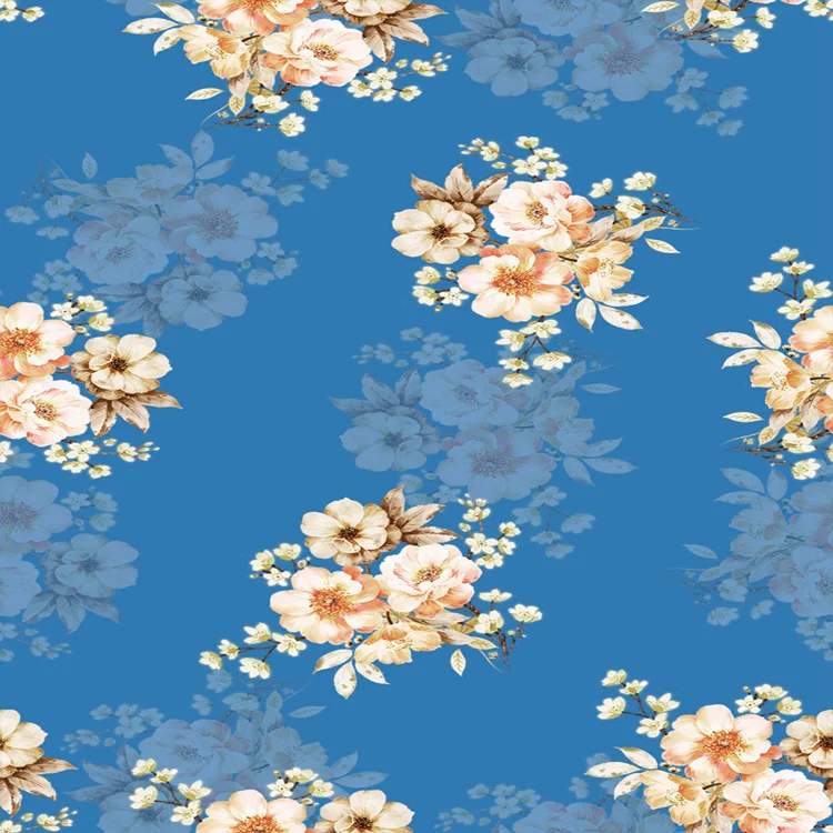 Customized 120gsm Dobby Georgette 100% Polyester Fashion Product Digital Prints Fabric For Dress