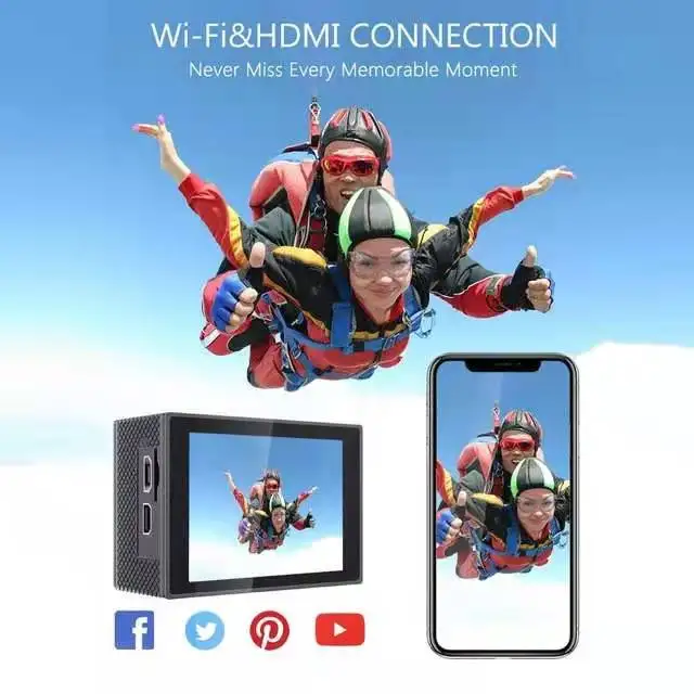  Sports Camera Sport Wifi With Go Pro Accessories Set Wireless Action