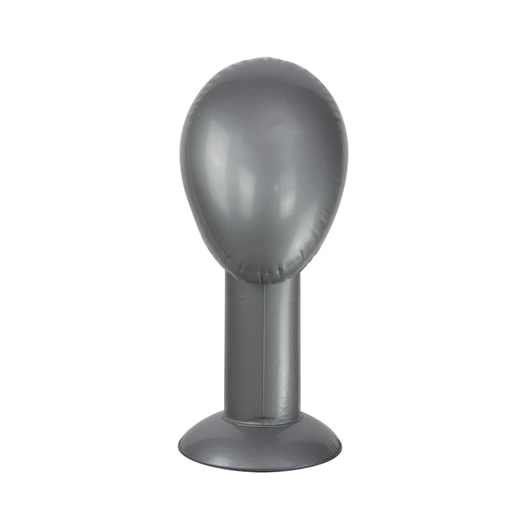 Commercial PVC Material  Male Female Adjustable Grey Inflatable Mannequins Head
