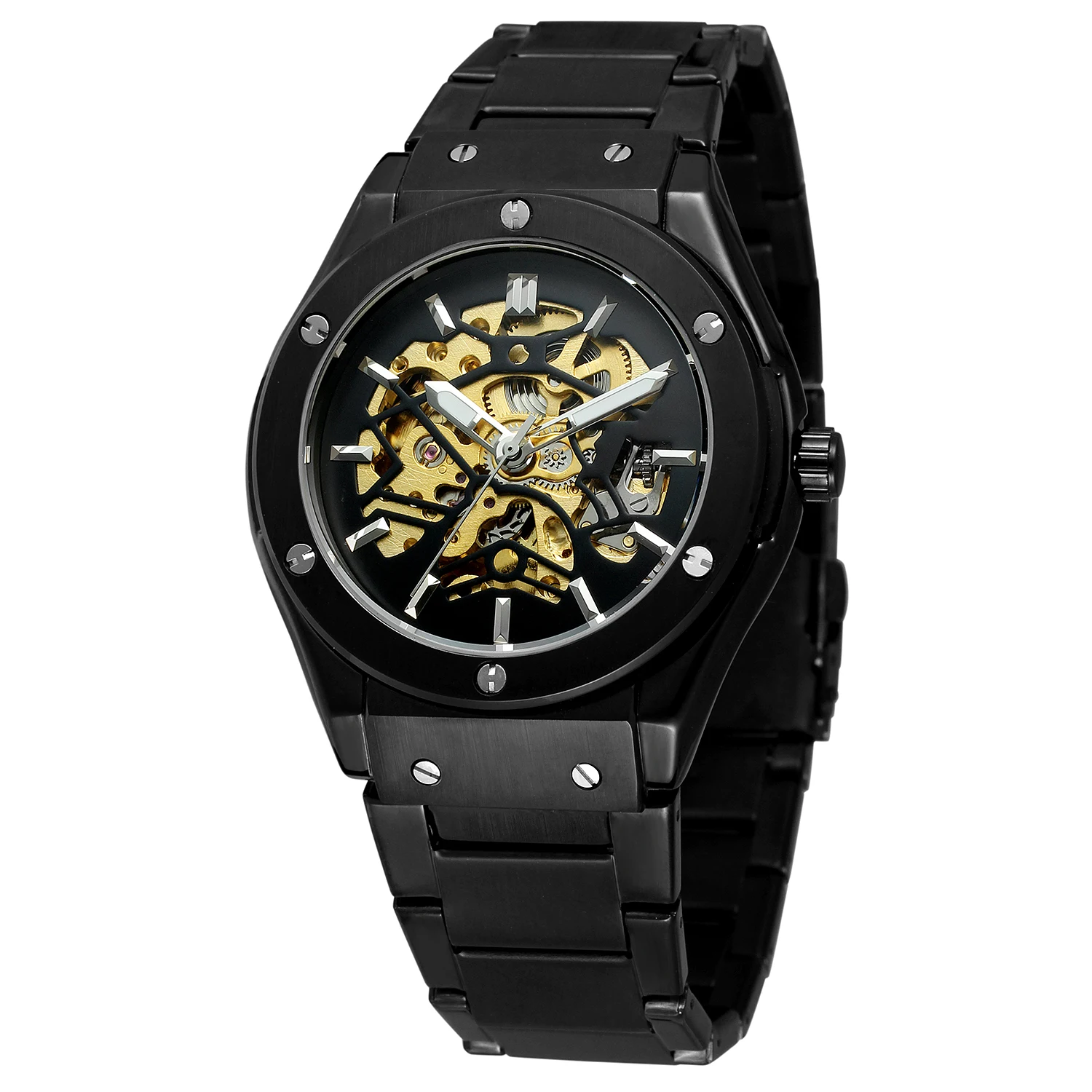 Popular Brand Forsining Men Vintage Luxury Metal Band Self-winding Full Automatic Mechanical Skeleton Wrist Watches