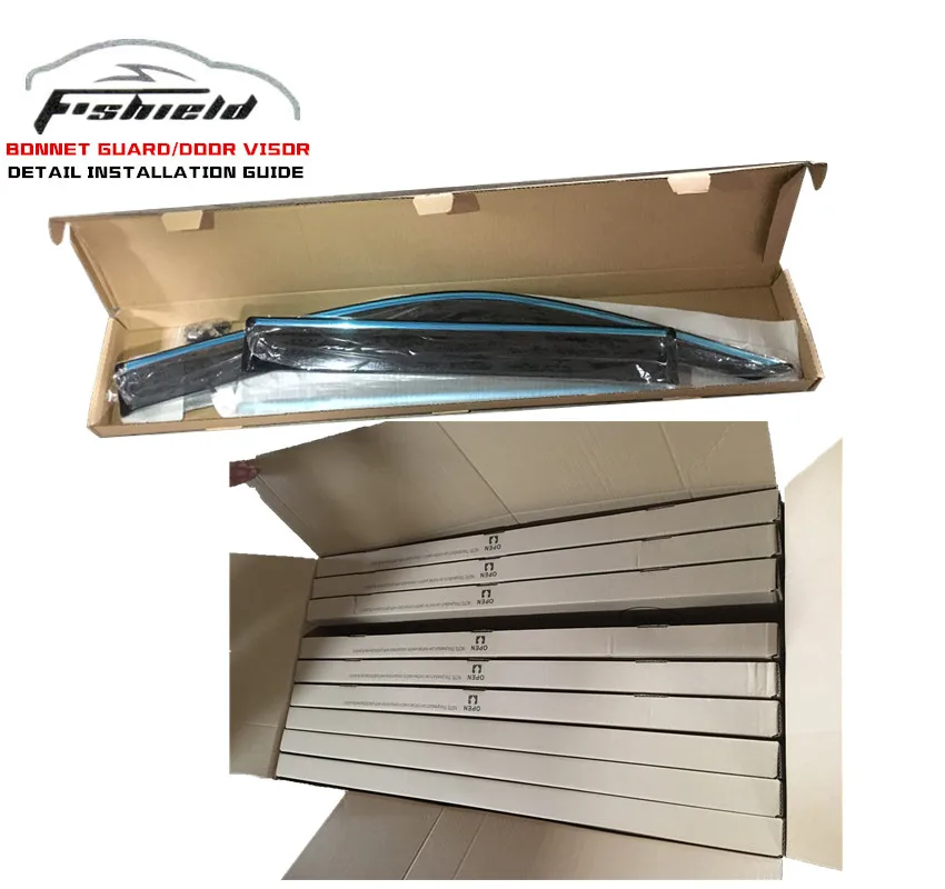 For 2013-2017 Honda Accord Sedan 4 Door  Chrome Trim Smoke Tinted Clip On Window Visor Rain Guard Defector The 9th