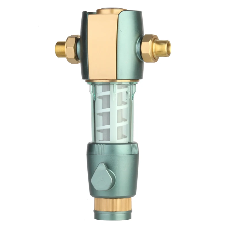 Auto Backwash stainless steel mesh Simple Brass water prefilter with manometer