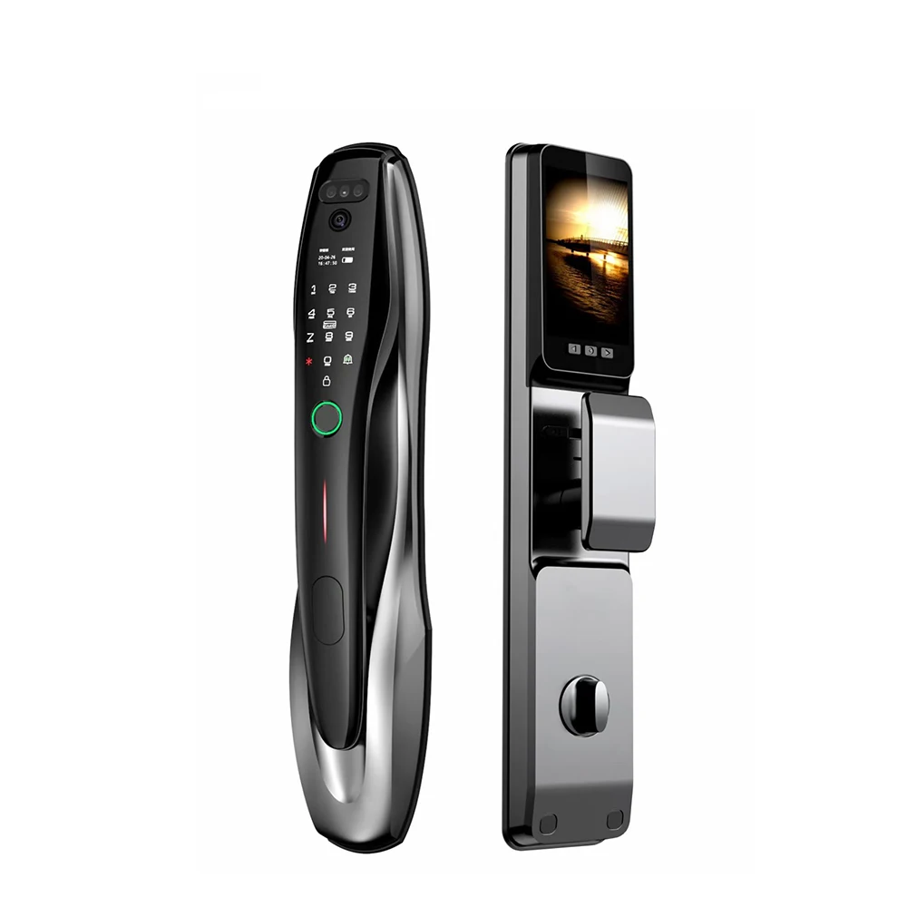 Competitive Price 3D Keyless Facial Recognition Fingerprint Mobile App Smart Locks Video Intercom Waterproof Smart Door Lock