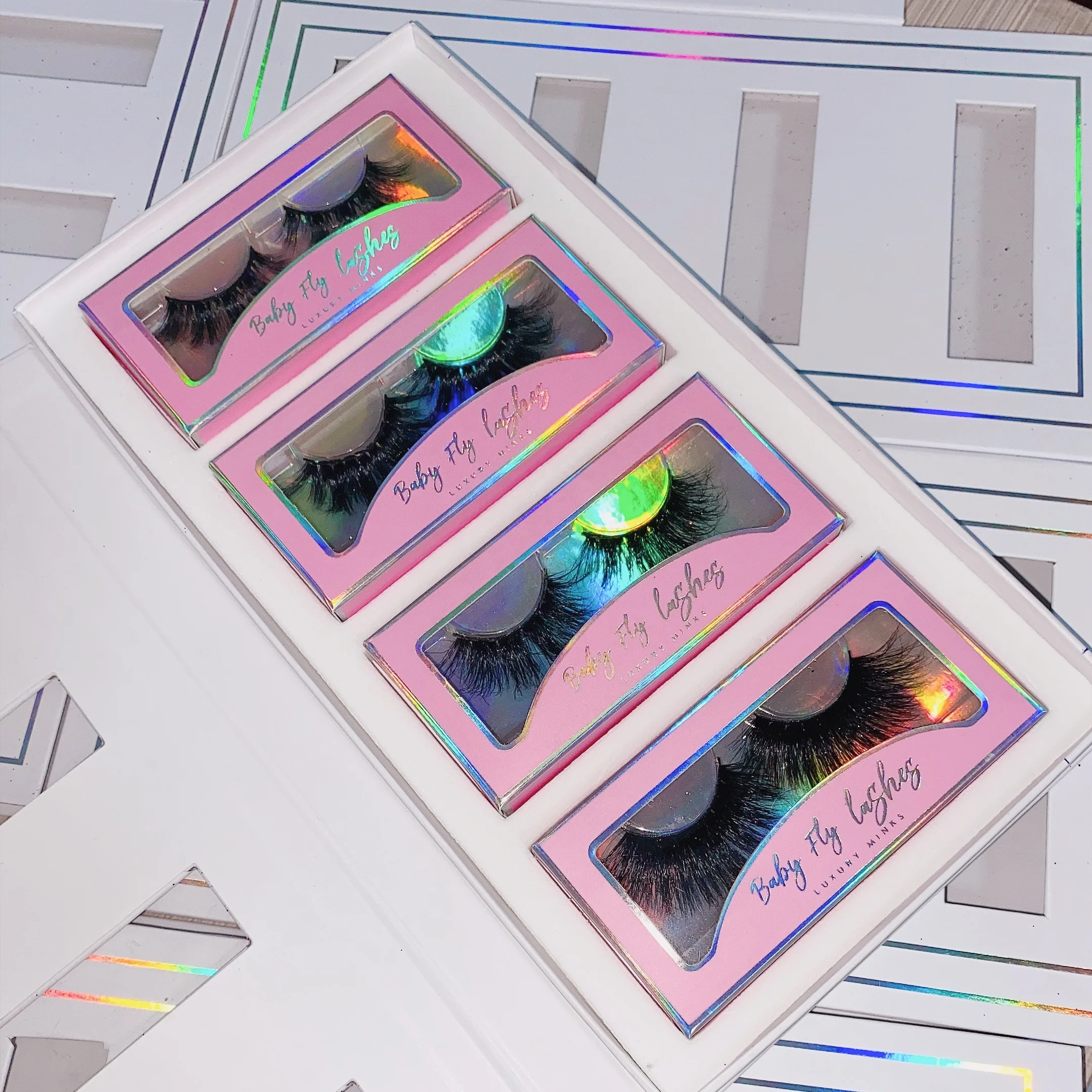 
Custom Black Cardboard Empty Eyelash Boxes Eyelash Packaging Box 