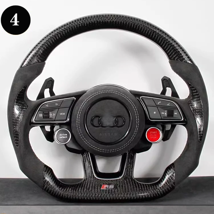 Customized Carbon Fiber Steering Wheel For-Audi Rs3 Rs4 Rs5 Rs6 Rs7 S5 2012-2016/S3 2014-2017/S4 2013-2015