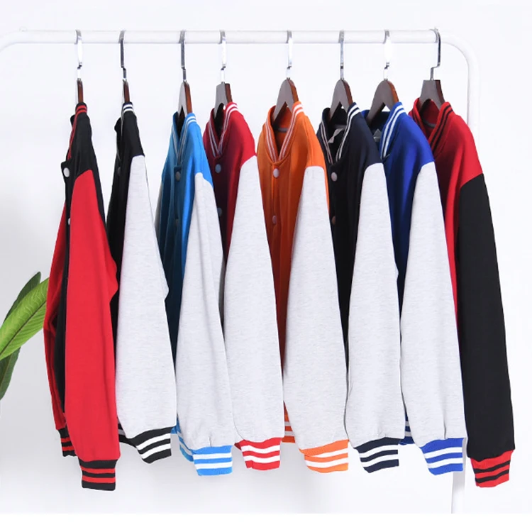 LOW MOQ Custom Logo Baseball Fleece Letterman Jacket