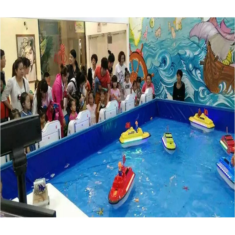 Remote control boat for indoor or outdoor children playground.