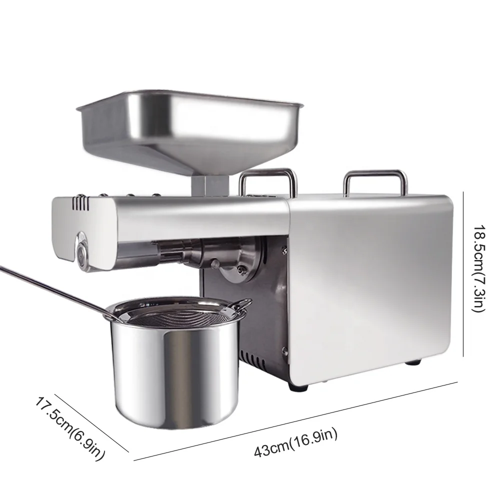 400W stainless steel commercial full automatic sunflower oil pressing machine electric oil palm mill for sale